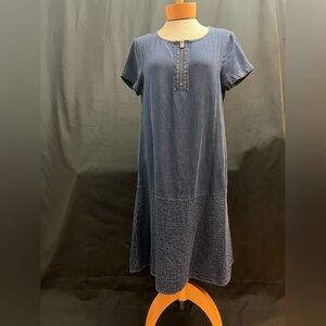 EUC-Soft Surroundings zipper dark blue denim dress size small